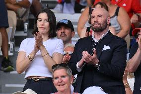 Paris 2024 - John Travolta And Ella Blue Travolta At Tennis Final