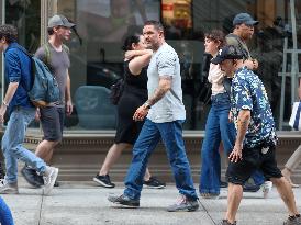 Tom Hardy and Kelly Marcel On Set - NYC