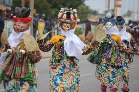 BENIN-PORTO NOVO-CULTURE-MASK FESTIVAL-PARADE