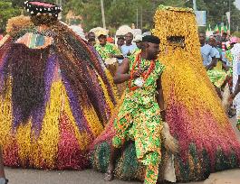 BENIN-PORTO NOVO-CULTURE-MASK FESTIVAL-PARADE