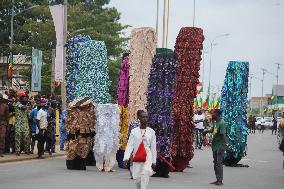 BENIN-PORTO NOVO-CULTURE-MASK FESTIVAL-PARADE