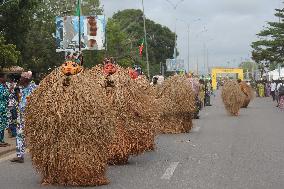 BENIN-PORTO NOVO-CULTURE-MASK FESTIVAL-PARADE