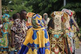 BENIN-PORTO NOVO-CULTURE-MASK FESTIVAL-PARADE