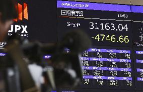 Tokyo stocks plummet