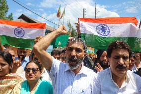 BJP Supporters Celebrate Anniversary Of Jammu And Kashmir's Special Status Abrogation