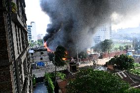 Anti-government Protestors Celebrate In Dhaka