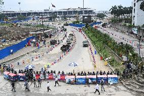 Anti-government Protestors Celebrate In Dhaka