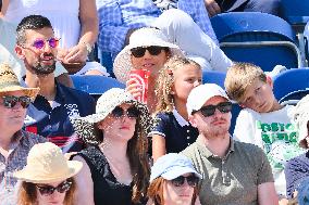 Paris 2024 - Jumping - Novak Djokovic And Family In The Stands