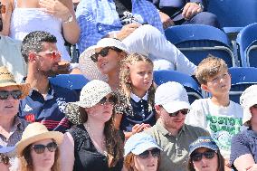 Paris 2024 - Jumping - Novak Djokovic And Family In The Stands