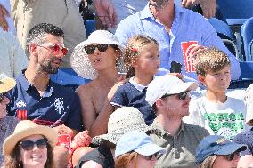 Paris 2024 - Jumping - Novak Djokovic And Family In The Stands