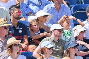 Paris 2024 - Jumping - Novak Djokovic And Family In The Stands