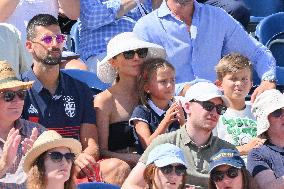 Paris 2024 - Jumping - Novak Djokovic And Family In The Stands