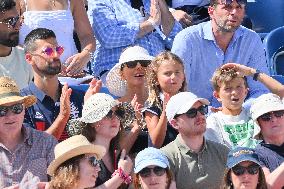 Paris 2024 - Jumping - Novak Djokovic And Family In The Stands