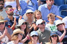 Paris 2024 - Jumping - Novak Djokovic And Family In The Stands