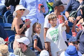 Paris 2024 - Jumping - Novak Djokovic And Family In The Stands