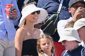 Paris 2024 - Jumping - Novak Djokovic And Family In The Stands