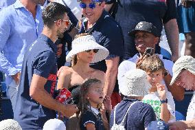 Paris 2024 - Jumping - Novak Djokovic And Family In The Stands