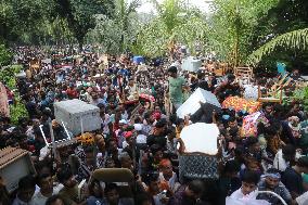 Bangladeshi People Celebrate After PM Fleeing - Dhaka