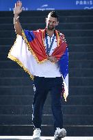 Paris 2024 - Fans welcome medalists at the Parc des Champions in Paris