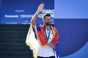 Paris 2024 - Fans welcome medalists at the Parc des Champions in Paris