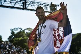 Paris 2024 - Fans welcome medalists at the Parc des Champions in Paris