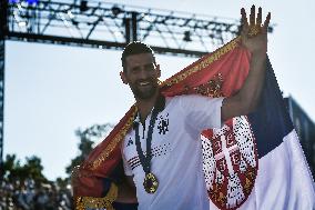 Paris 2024 - Fans welcome medalists at the Parc des Champions in Paris