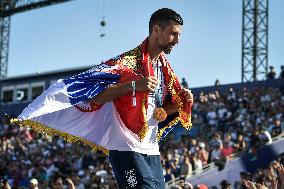 Paris 2024 - Fans welcome medalists at the Parc des Champions in Paris