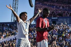 Paris 2024 - Fans welcome medalists at the Parc des Champions in Paris