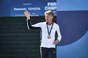 Paris 2024 - Fans welcome medalists at the Parc des Champions in Paris