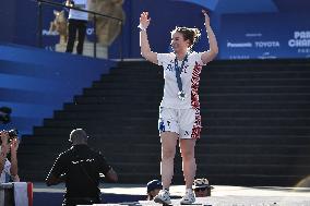 Paris 2024 - Fans welcome medalists at the Parc des Champions in Paris