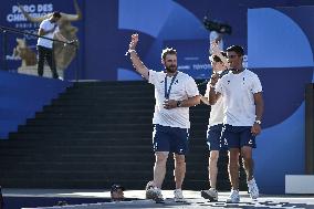 Paris 2024 - Fans welcome medalists at the Parc des Champions in Paris