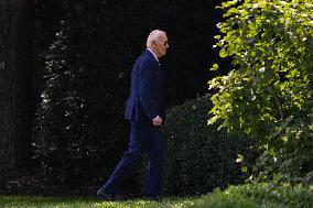 US President Joe Biden returns to the White House