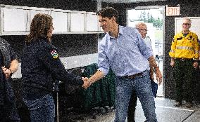 Justin Trudeau Visits Wildfire Command Center - Canada