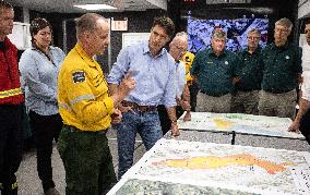 Justin Trudeau Visits Wildfire Command Center - Canada