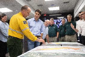 Justin Trudeau Visits Wildfire Command Center - Canada