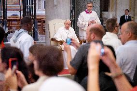 Pope Francis Celebrates 'Miracle Of The Snow' At Basilica Of St. Mary Major