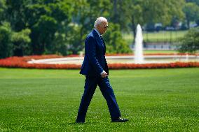 President Biden Returns To The White House For A Briefing On Iran-Israel.