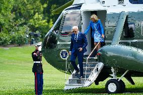 President Biden Returns To The White House For A Briefing On Iran-Israel.