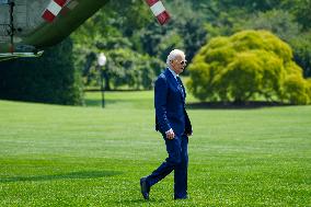 President Biden Returns To The White House For A Briefing On Iran-Israel.