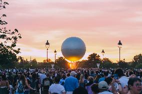 Paris 2024 - Olympic Cauldron Draws Massive Crowds