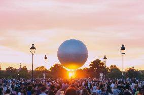 Paris 2024 - Olympic Cauldron Draws Massive Crowds