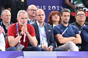 Paris 2024 - King Felipe Watches Basketball 3x3