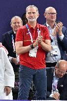 Paris 2024 - King Felipe Watches Basketball 3x3