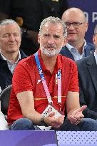 Paris 2024 - King Felipe Watches Basketball 3x3