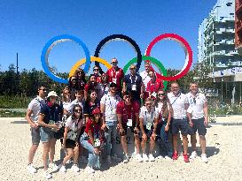 Paris 2024 - King Felipe Visits The Olympic Village