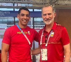 Paris 2024 - King Felipe Visits The Olympic Village