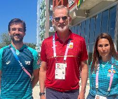 Paris 2024 - King Felipe Visits The Olympic Village