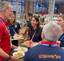 Paris 2024 - King Felipe Visits The Olympic Village