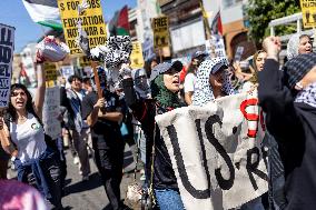 San Francisco Pro-Palestine Demonstration Marking 300 Days Of Israel's Bombardment Of Gaza