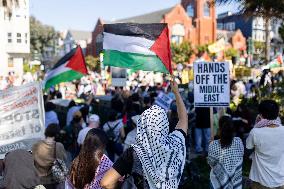 San Francisco Pro-Palestine Demonstration Marking 300 Days Of Israel's Bombardment Of Gaza